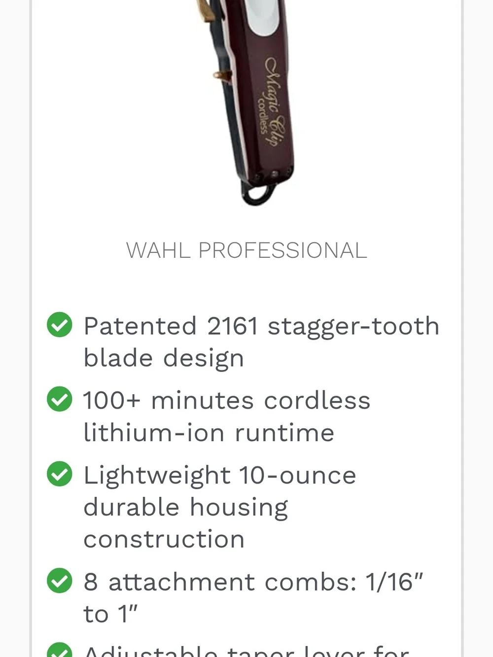 Wahl Magic Clip Cordless Clipper Brand New In Box